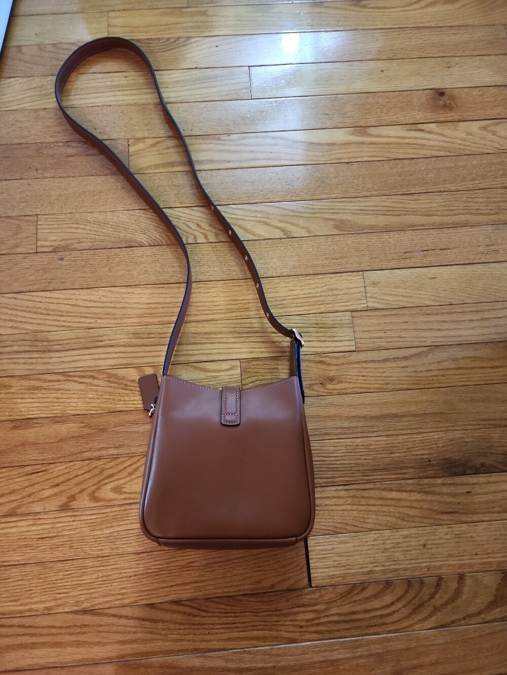 Coach Hadley Mini Tan Leather Crossbody with Gold Hardware - Picture 13 of 14